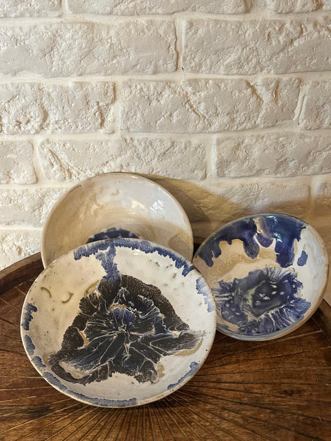 Blue and White Stoneware Bowls: The Greek Collection